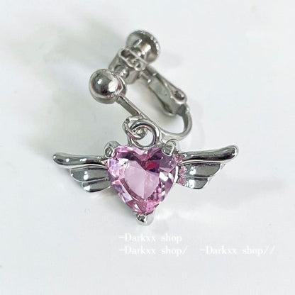 Zircon Wings Pendant Earrings Studs ON557 - Egirldoll